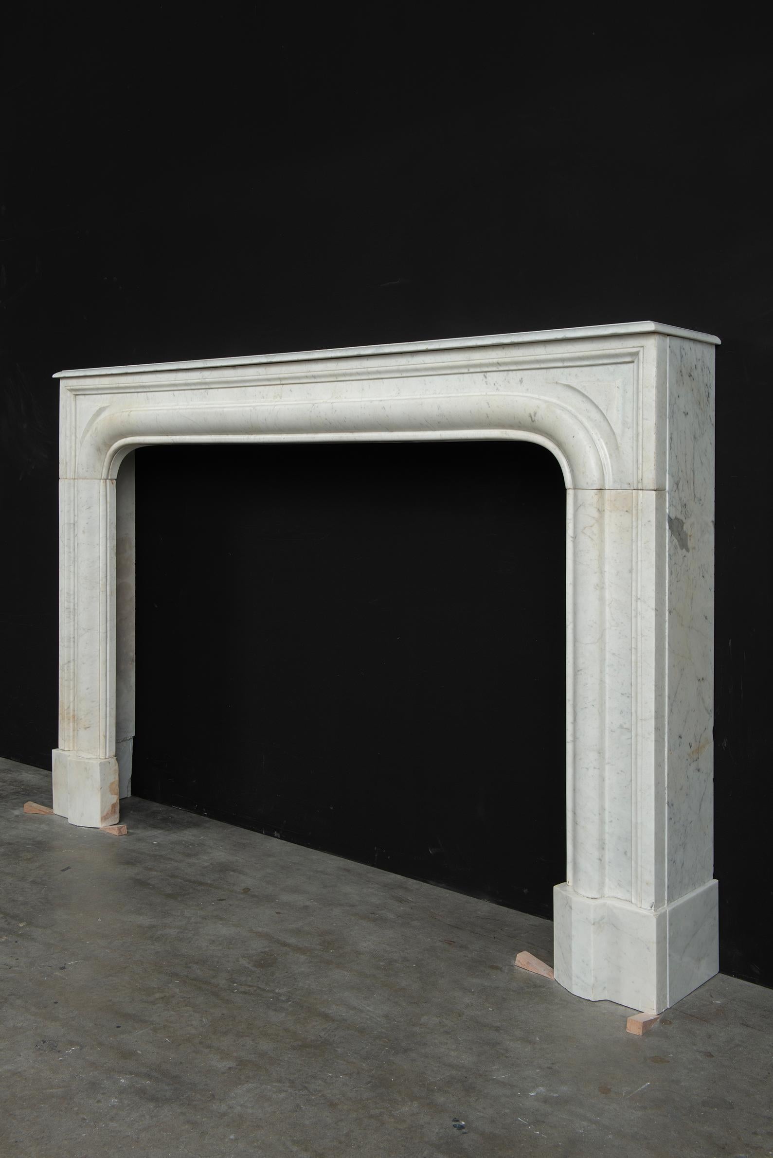 Antique White Marble Fireplace Mantel 11
