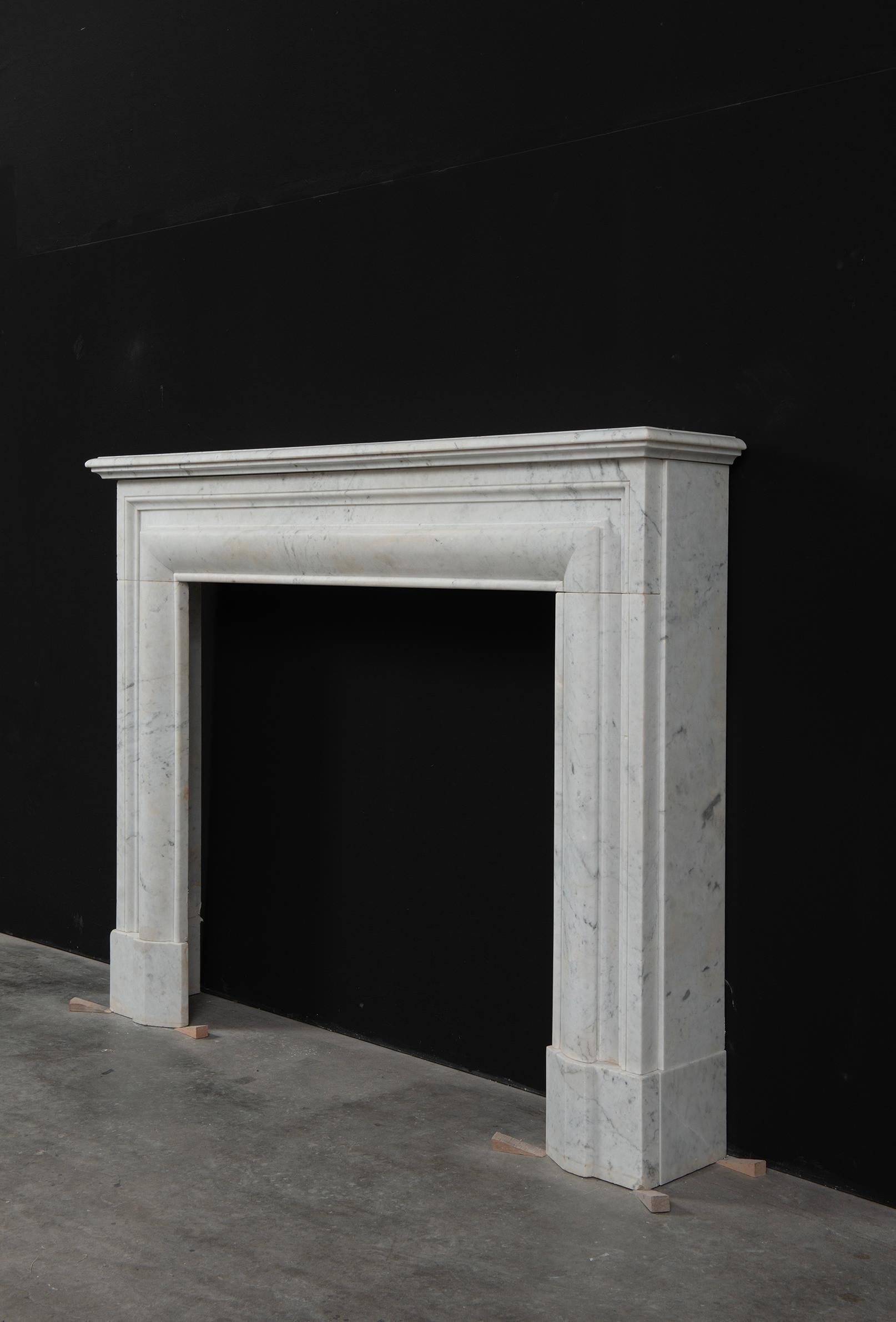 Antique White Marble Fireplace Mantel For Sale 12