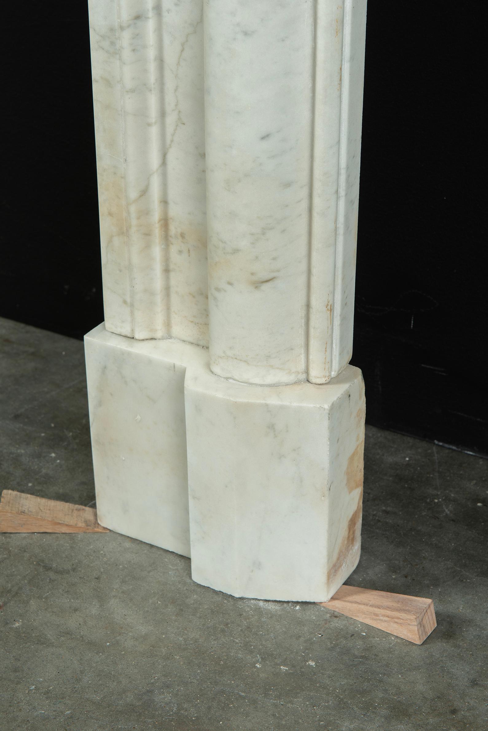 Antique White Marble Fireplace Mantel 12