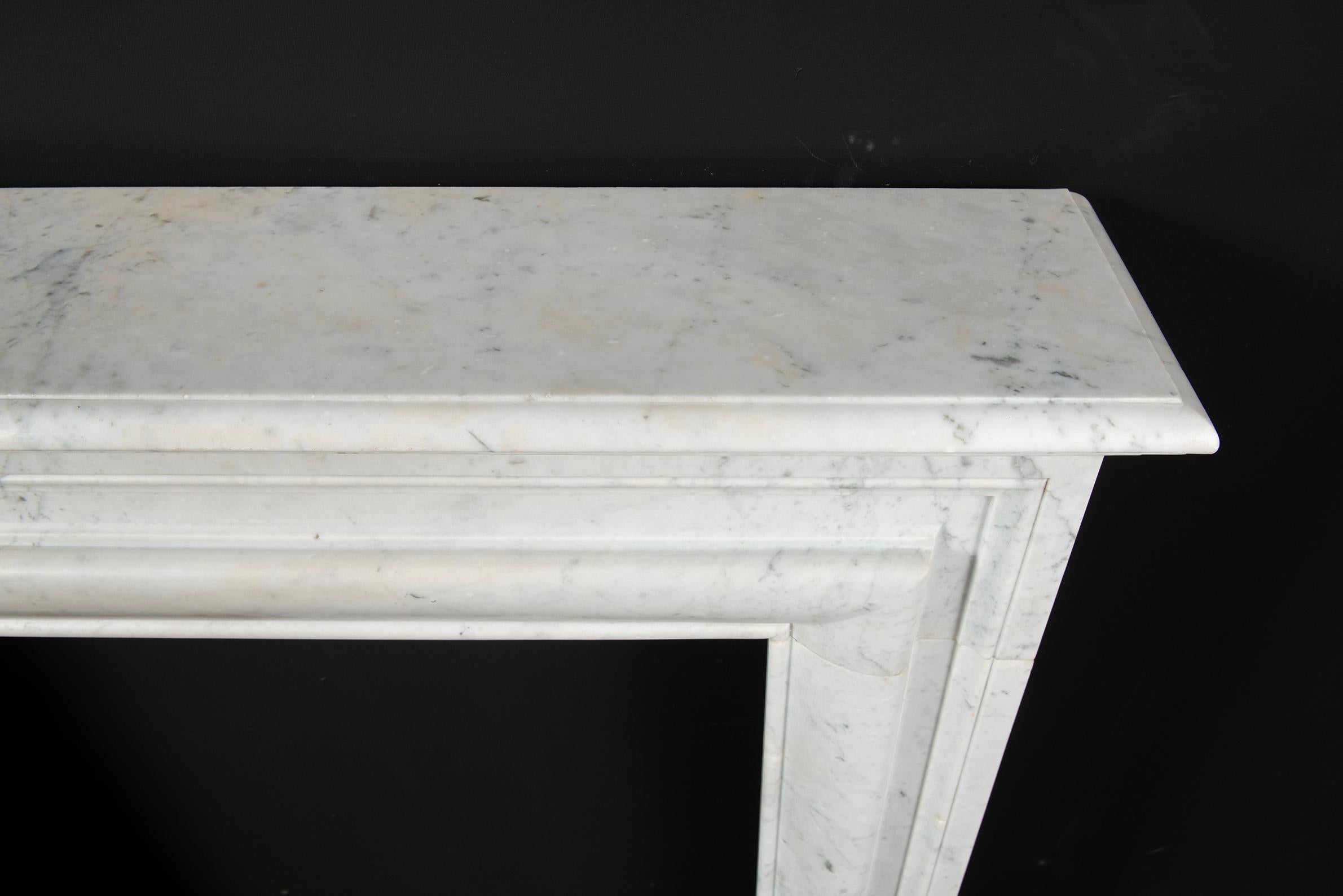 19th Century Antique White Marble Fireplace Mantel For Sale