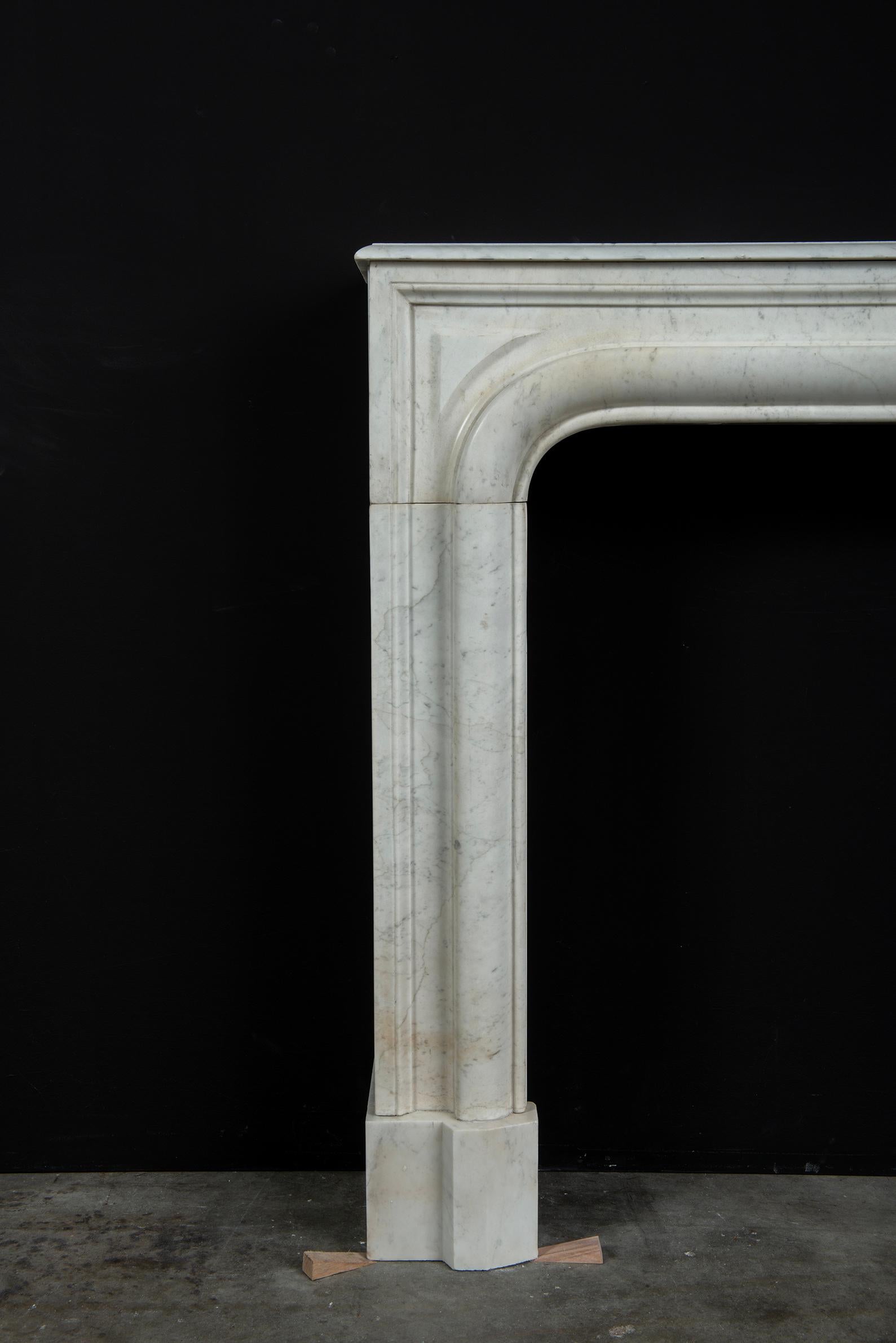 19th Century Antique White Marble Fireplace Mantel