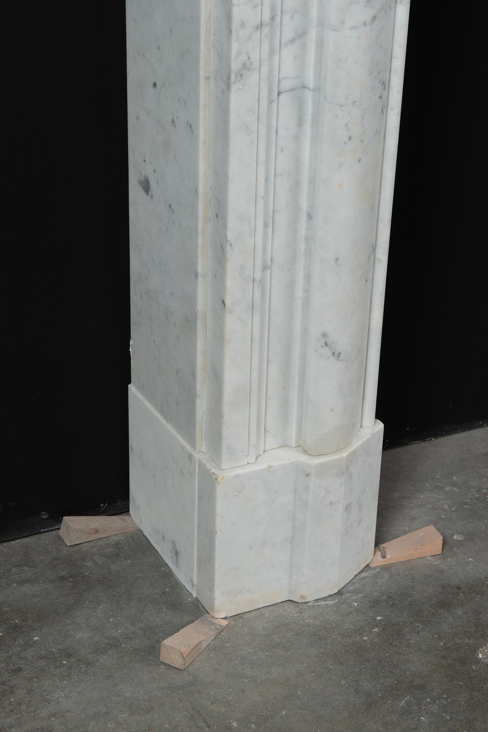 Antique White Marble Fireplace Mantel For Sale 1
