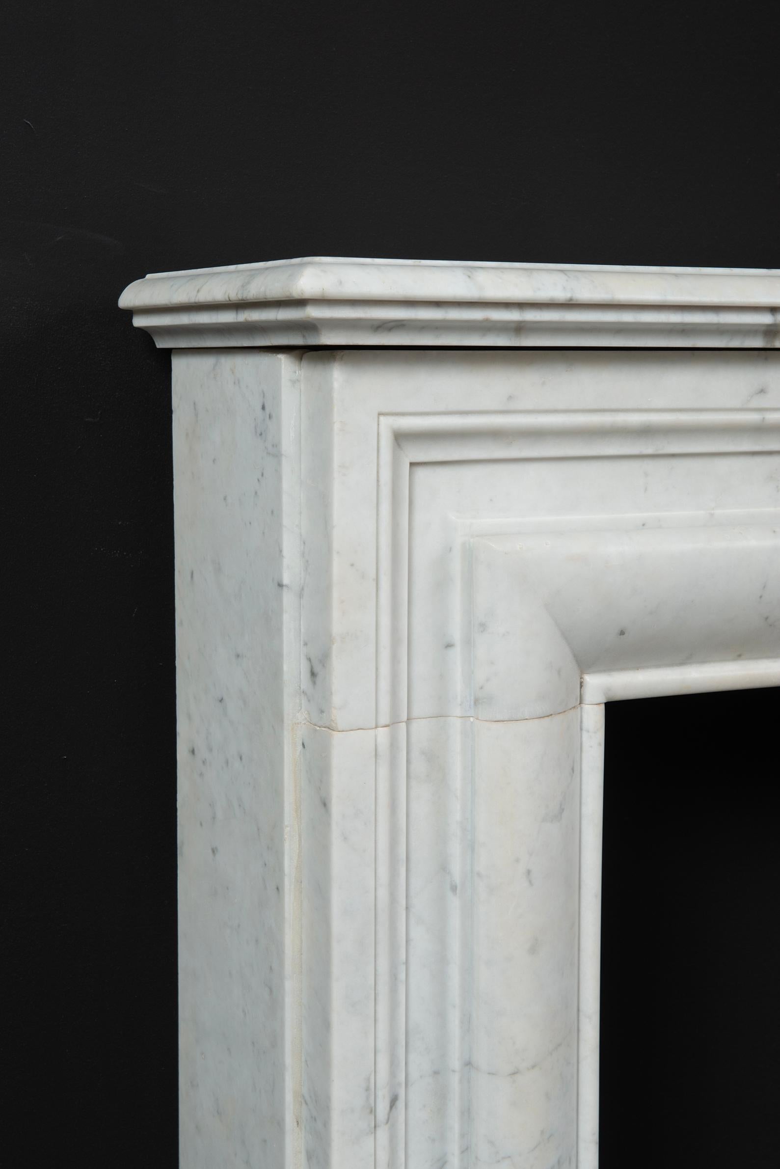 Antique White Marble Fireplace Mantel For Sale 2