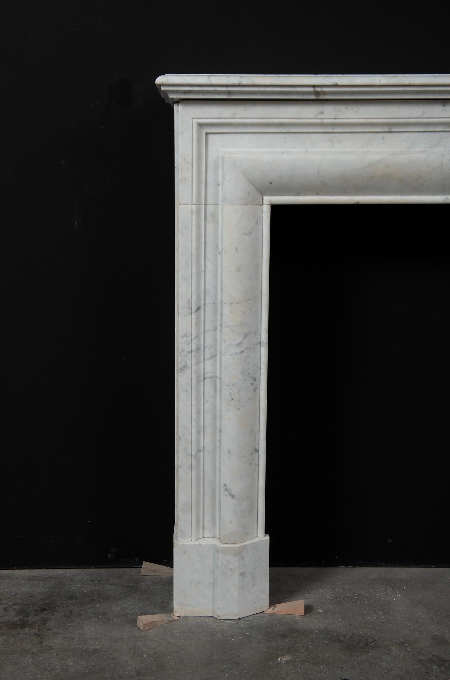 Antique White Marble Fireplace Mantel For Sale 3
