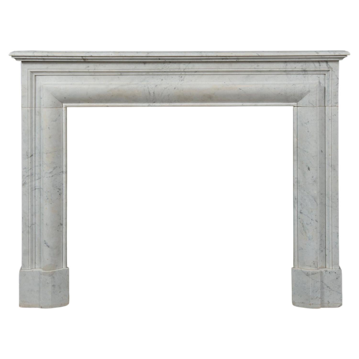 Antique White Marble Fireplace Mantel For Sale