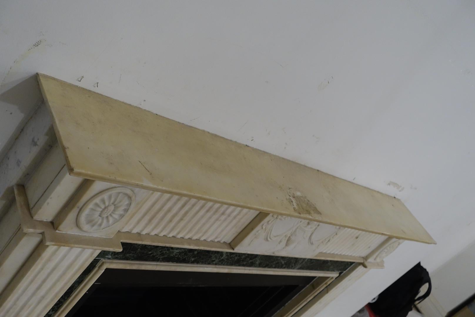 Antique White Marble Fireplace Mantel Park Ave Manhattan 5