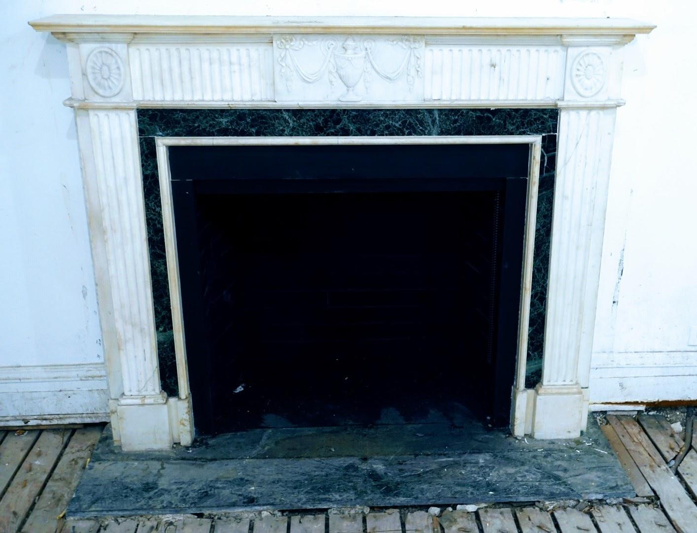 Antique White Marble Fireplace Mantel Park Ave Manhattan 7