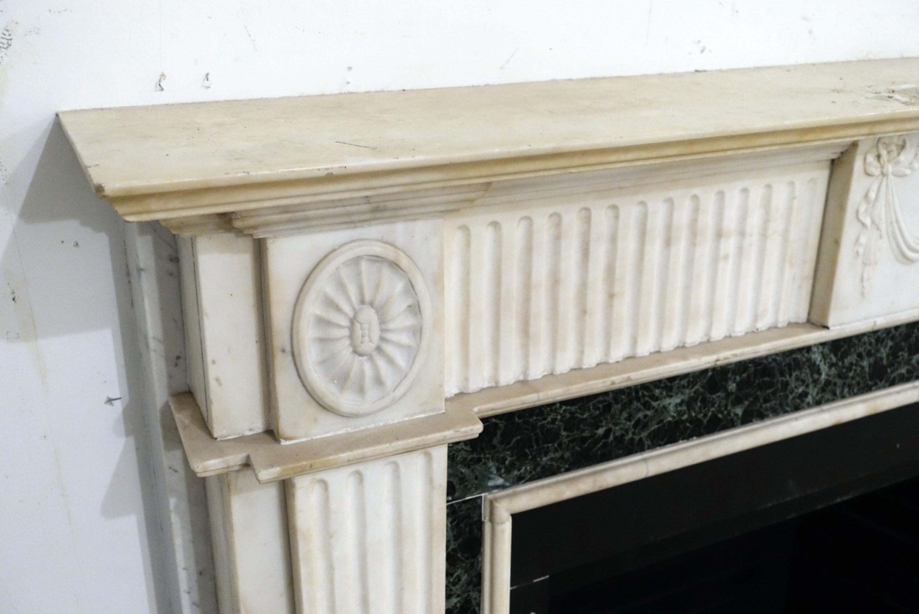 Hand-Carved Antique White Marble Fireplace Mantel Park Ave Manhattan