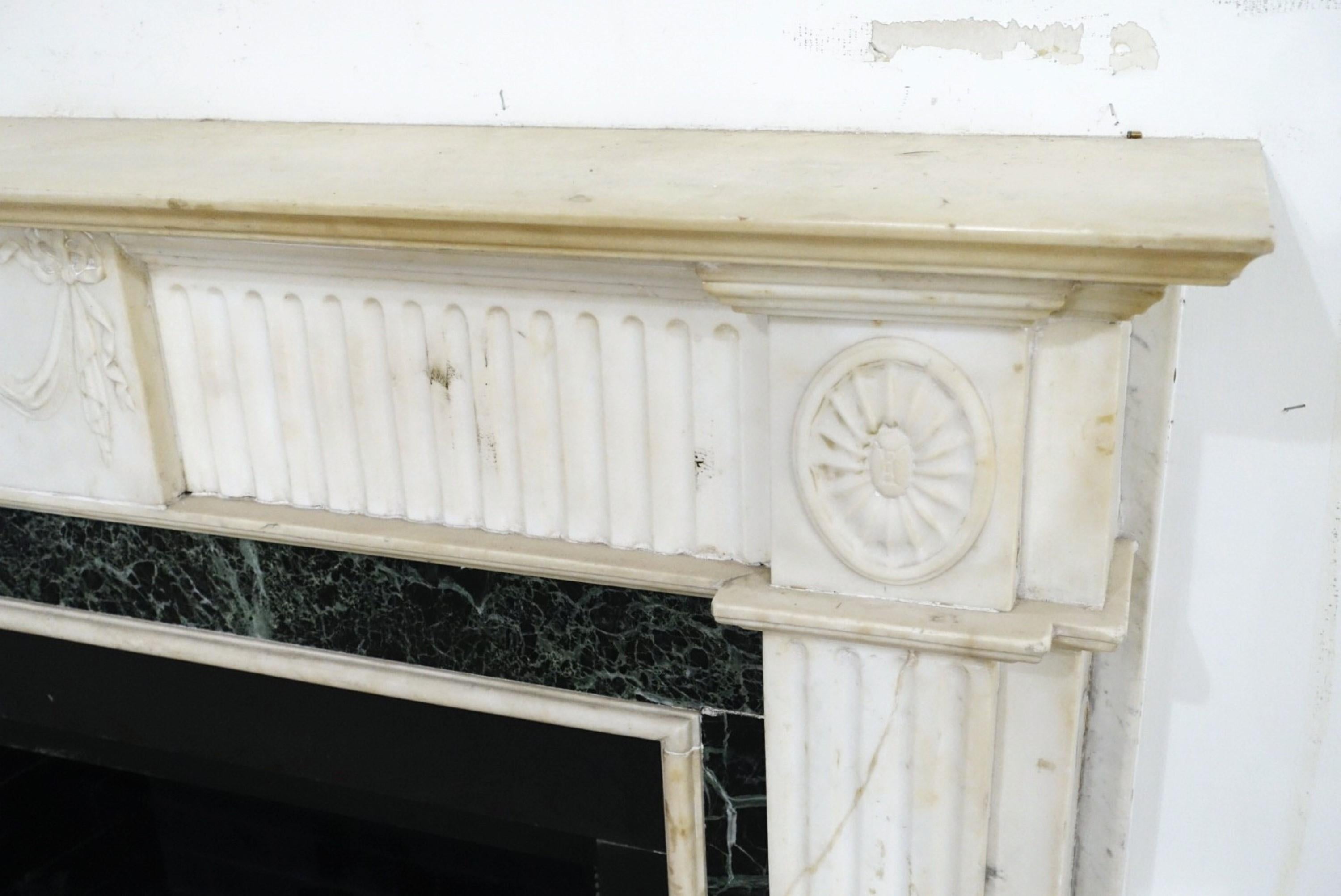 20th Century Antique White Marble Fireplace Mantel Park Ave Manhattan
