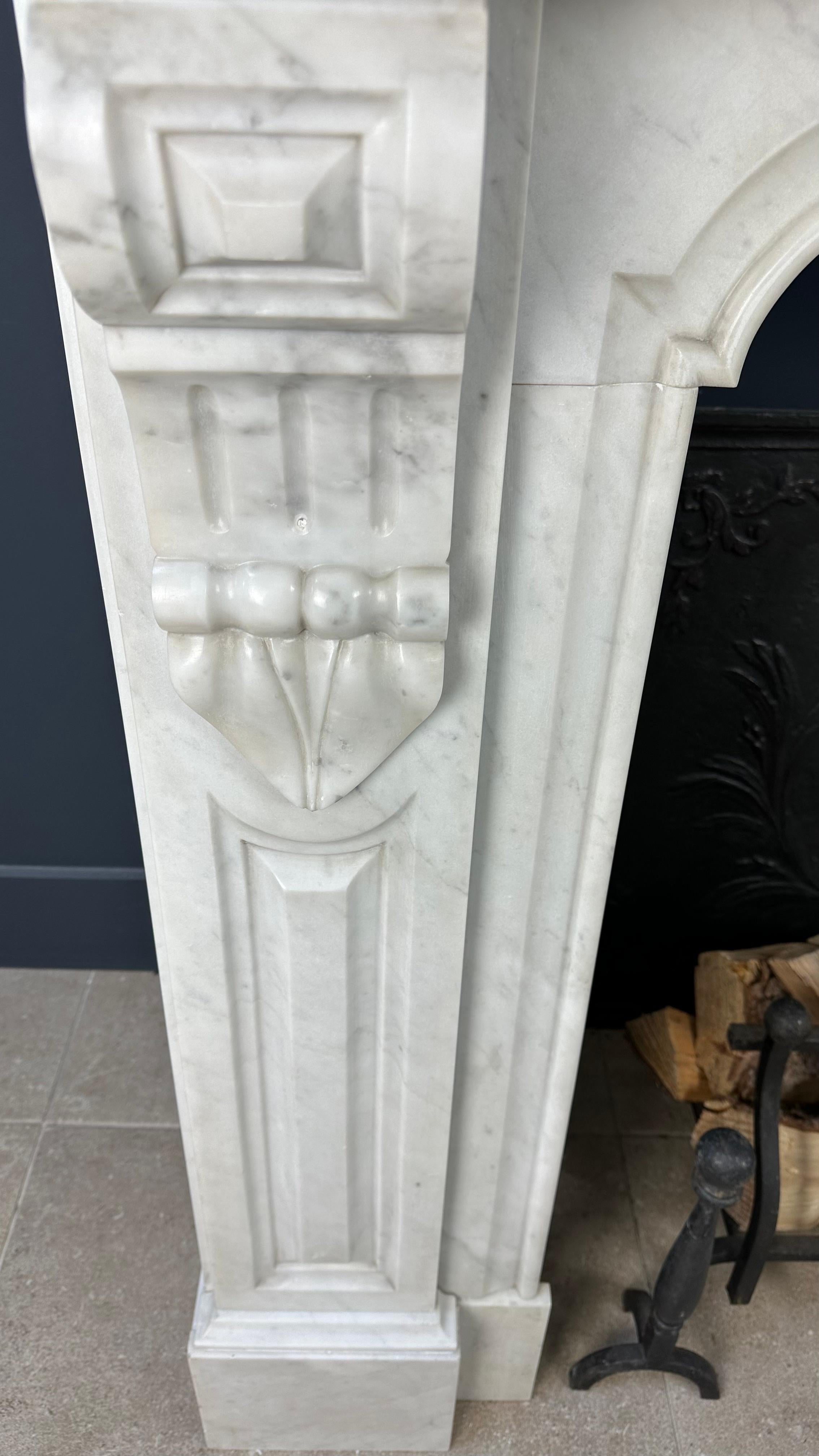 Antique White Marble Fireplace Surround 3