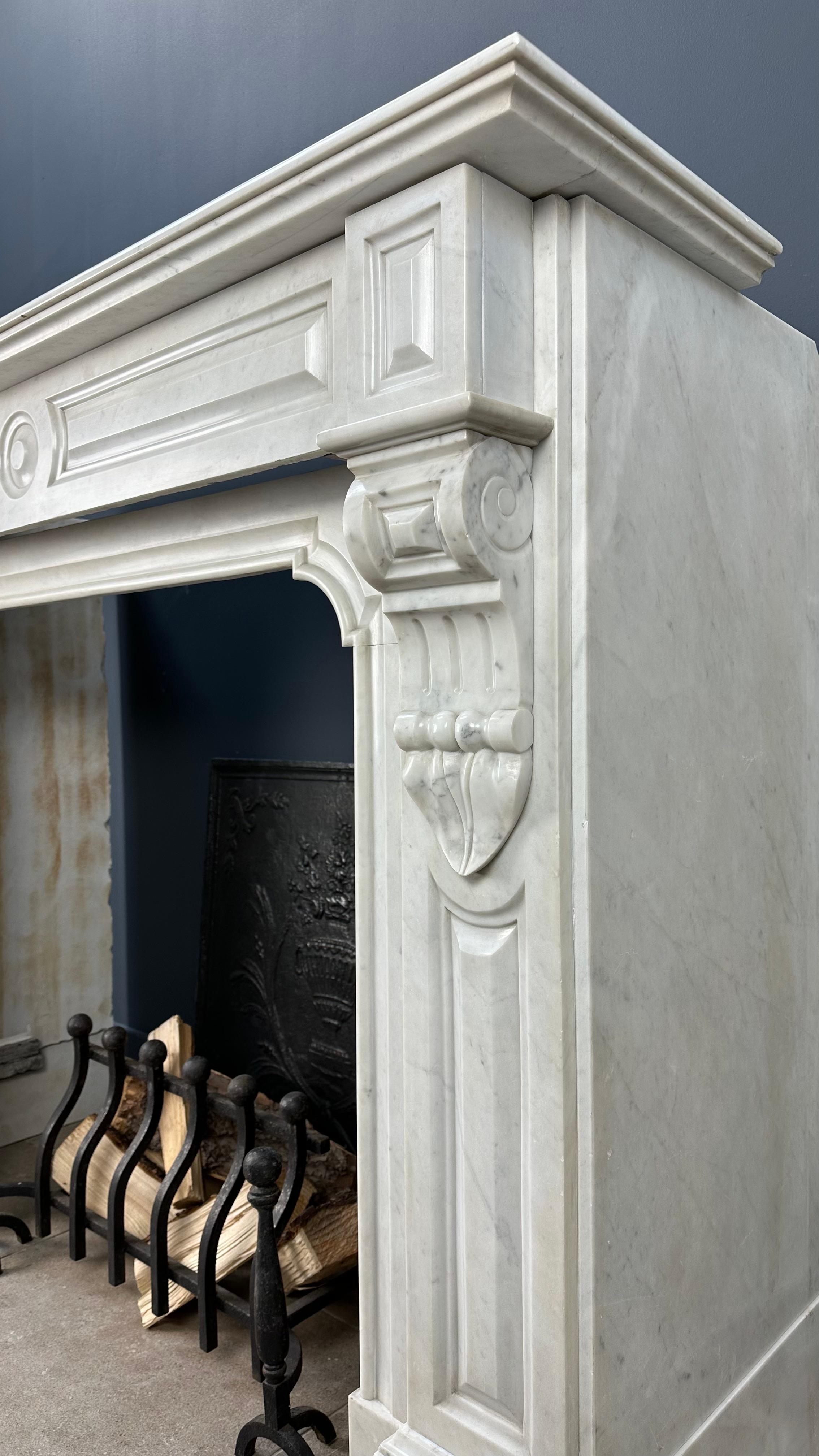 Antique White Marble Fireplace Surround 5