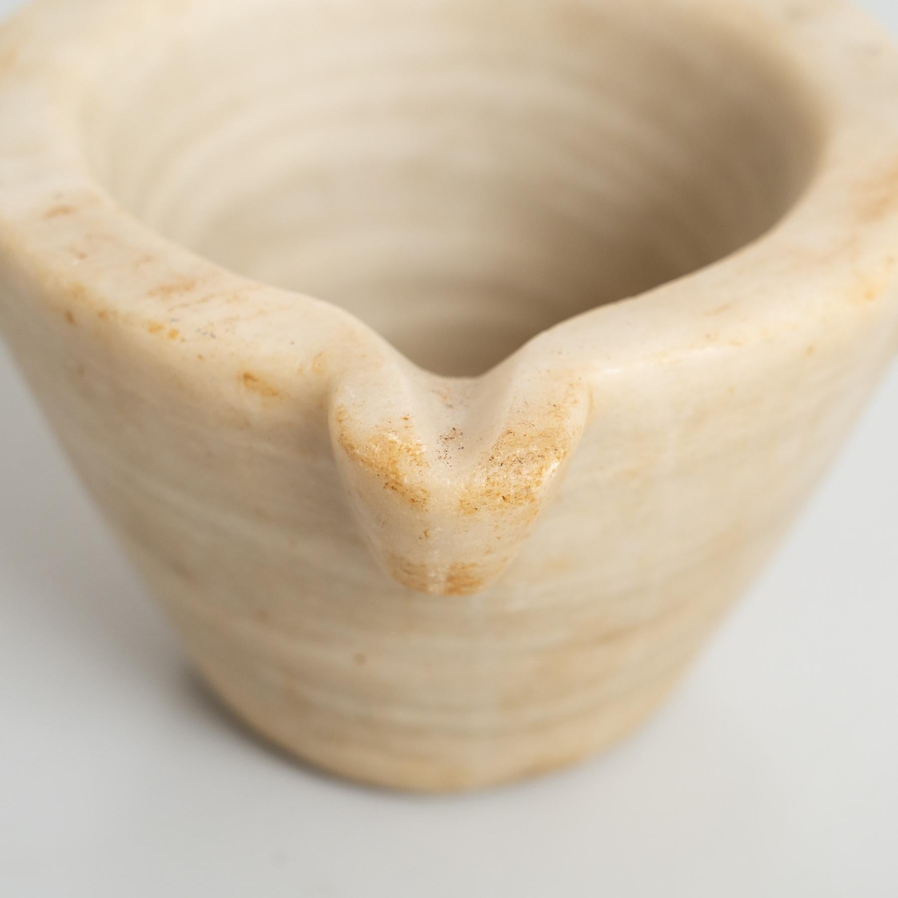 Antique White Marble Mortar – Early 20th Century, 1940s For Sale 4