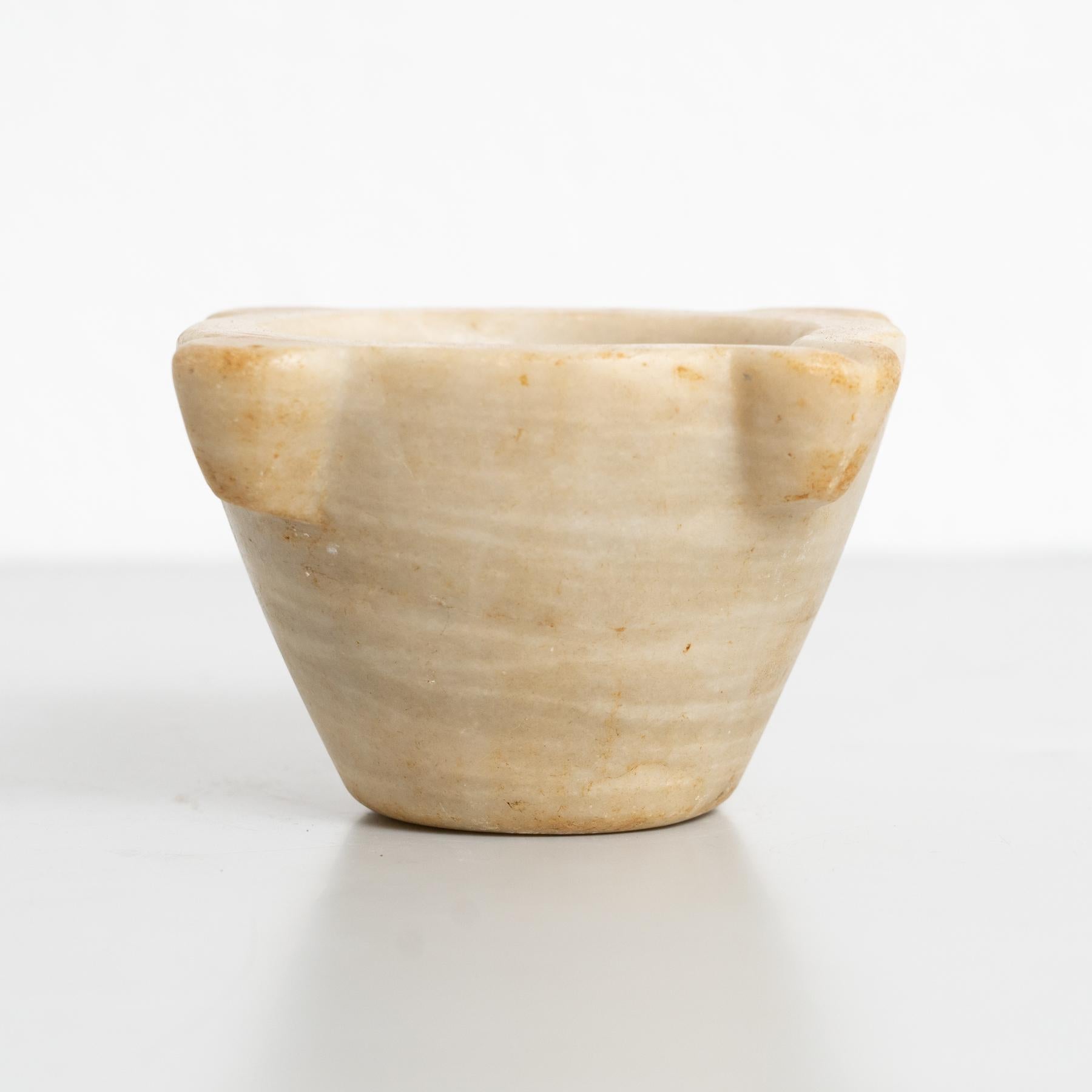 Mid-20th Century Antique White Marble Mortar – Early 20th Century, 1940s For Sale