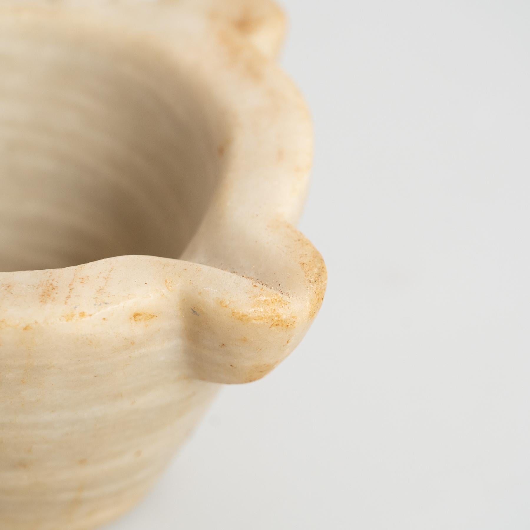 Antique White Marble Mortar – Early 20th Century, 1940s For Sale 1