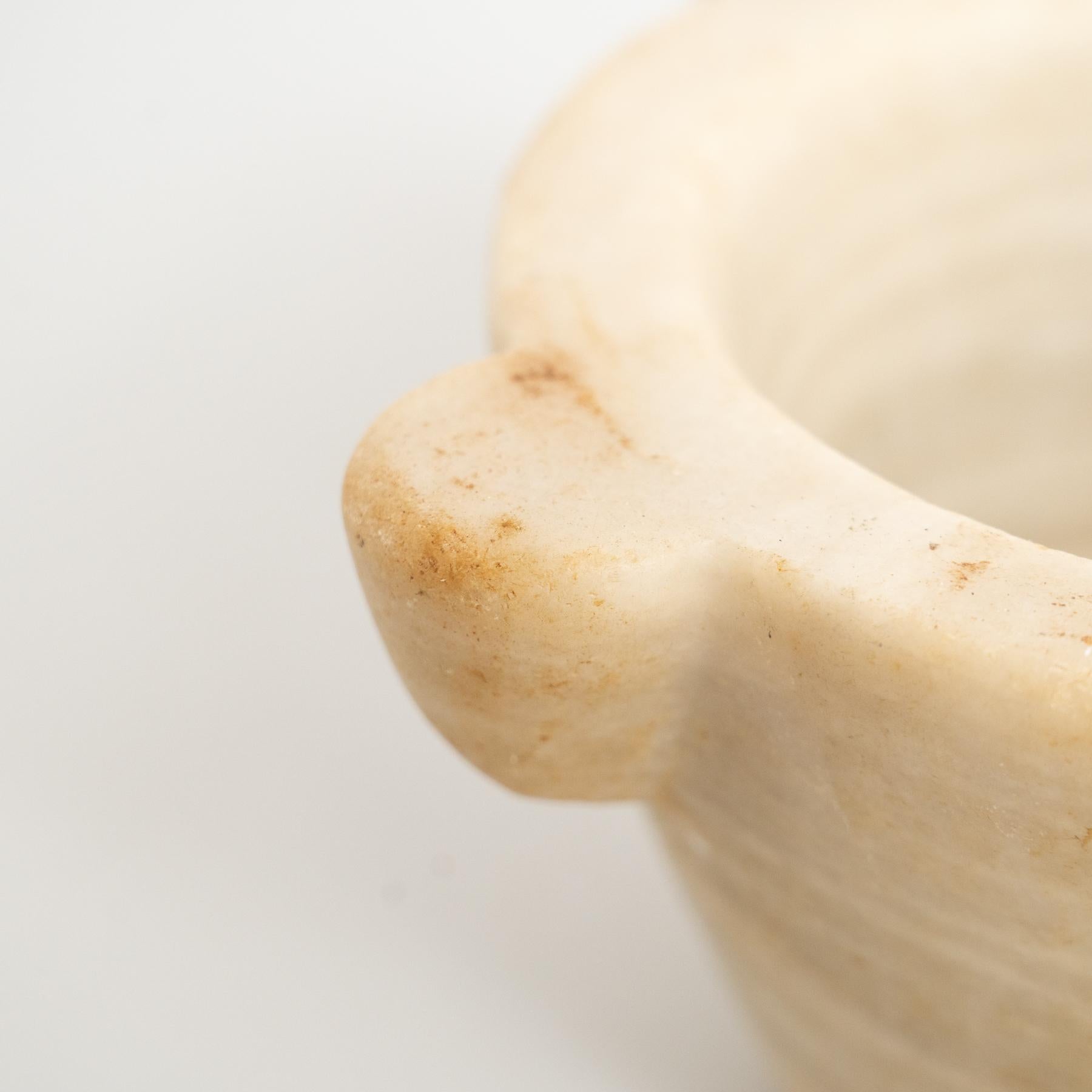 Antique White Marble Mortar – Early 20th Century, 1940s For Sale 2