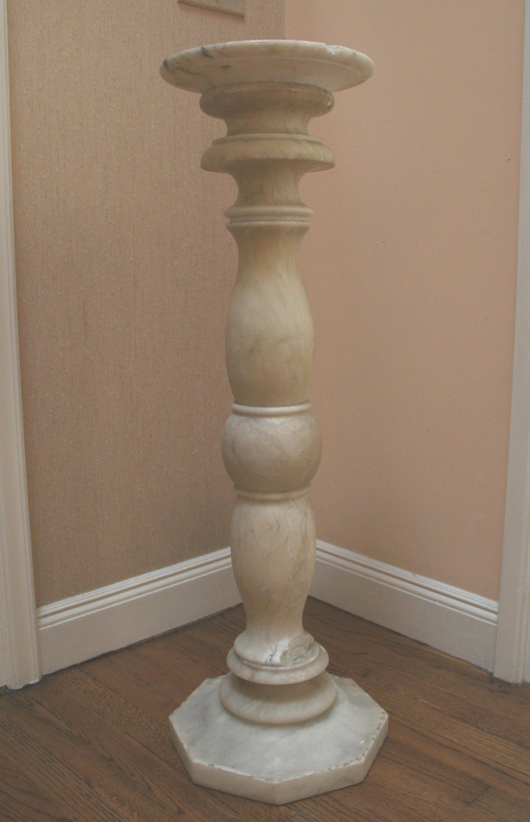 Antique White Marble Pedestal at 1stDibs