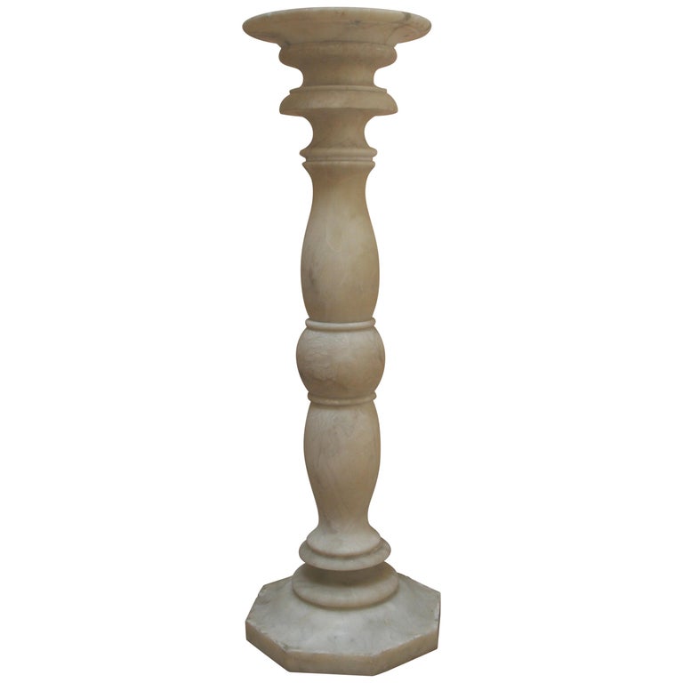 Antique White Marble Pedestal at 1stDibs