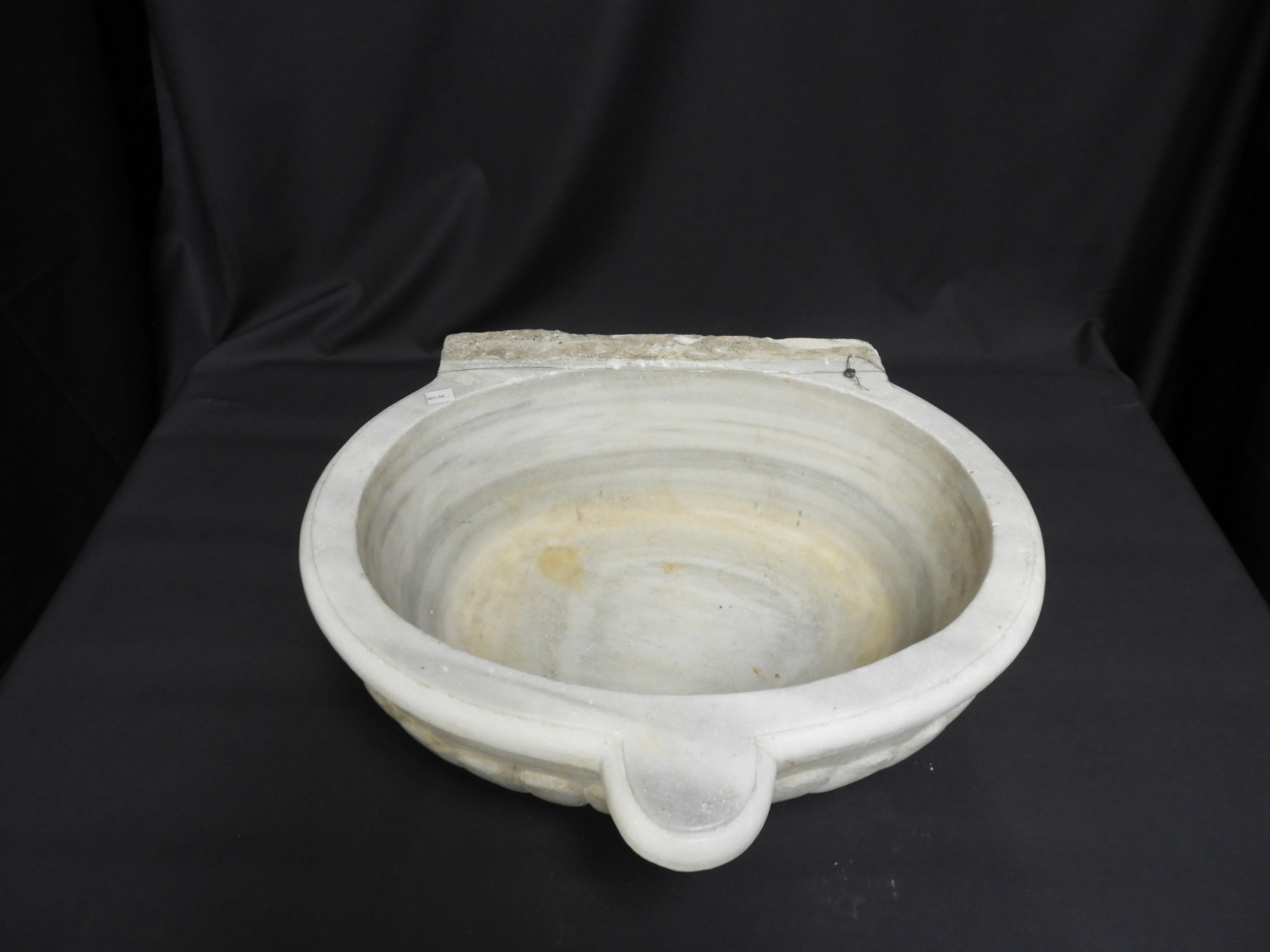 19th Century Antique White Marble Sink For Sale