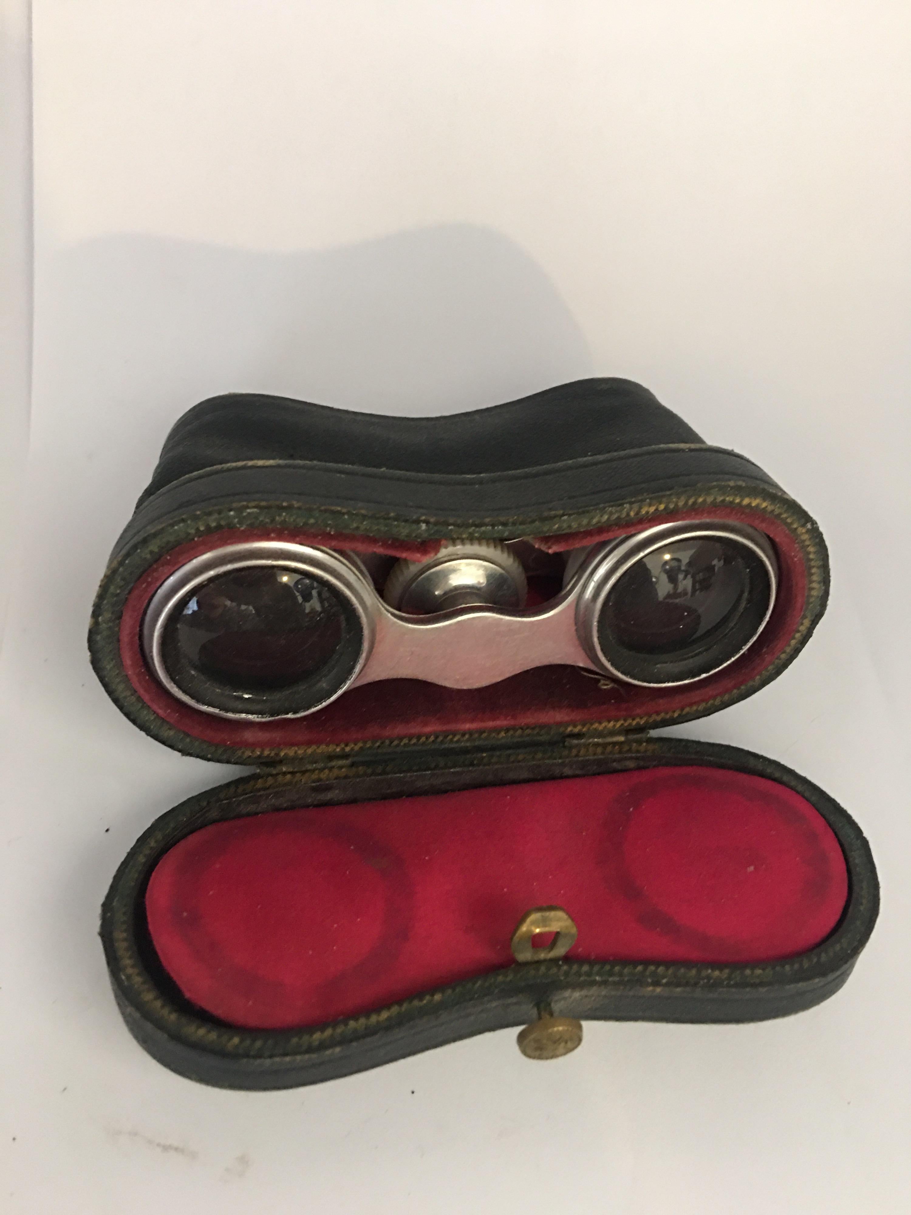 Antique White Metal and Mother of Pearl Opera Glasses For Sale 2