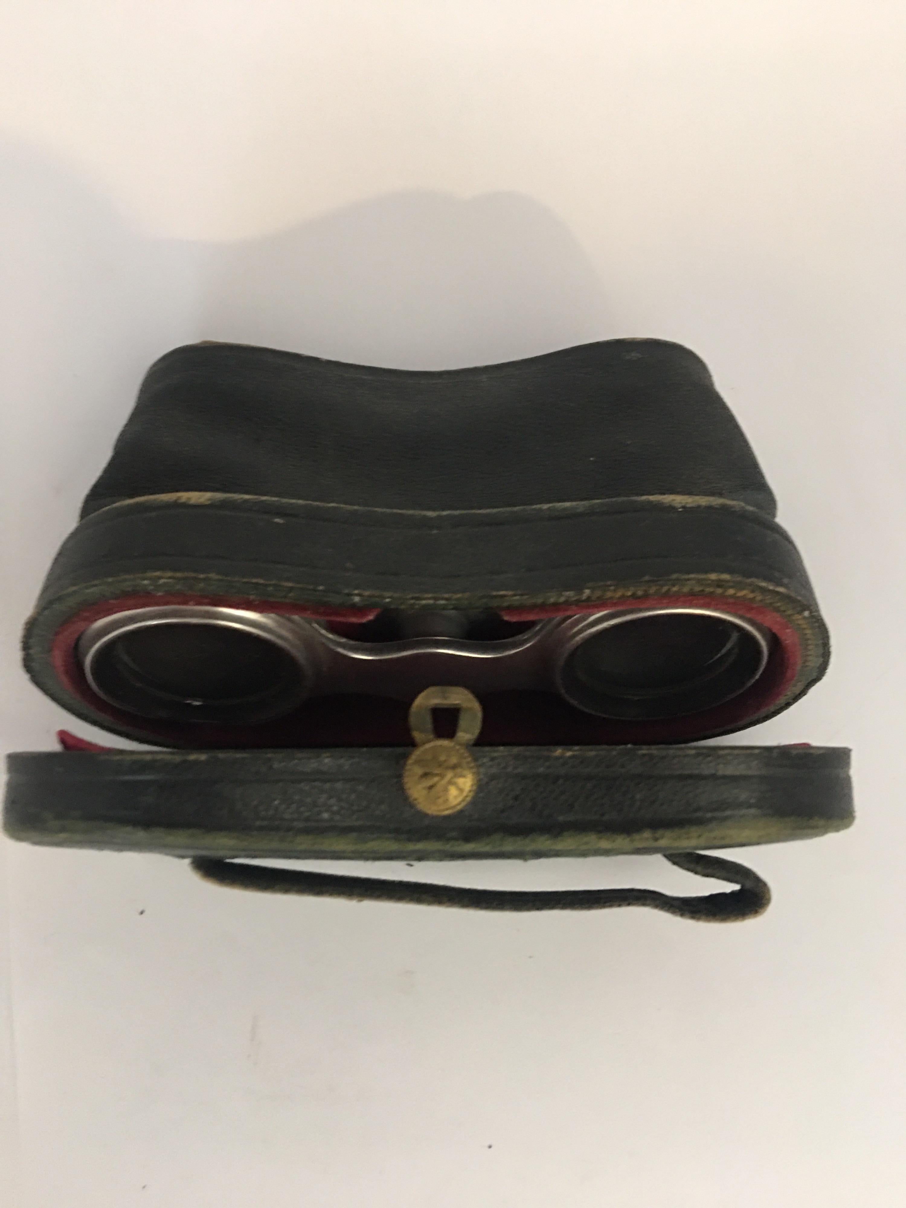 Antique White Metal and Mother of Pearl Opera Glasses For Sale 3