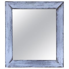 Antique White Painted Cedar Mirror
