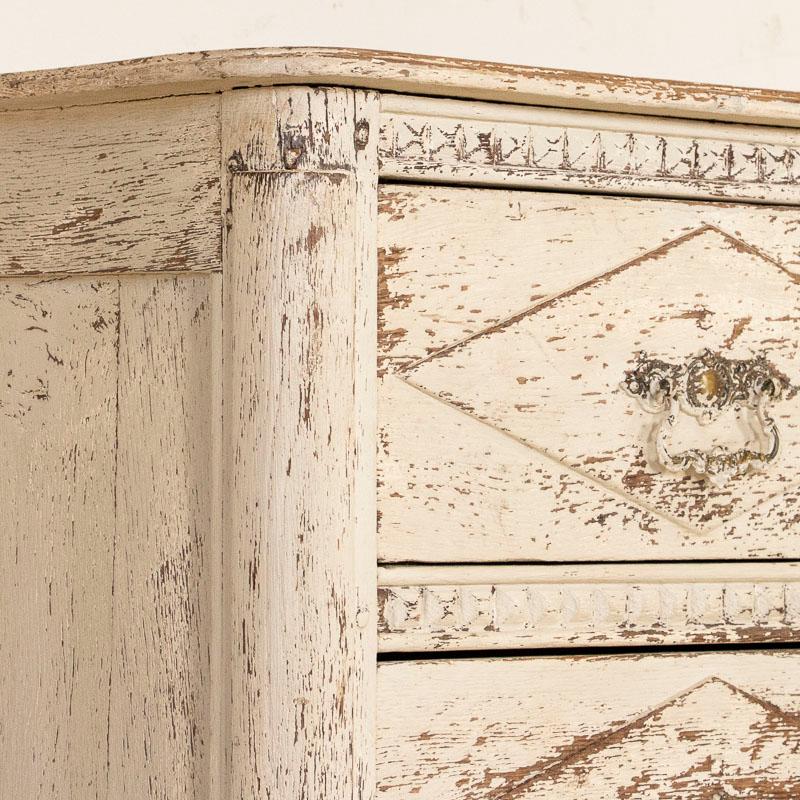 Antique White Painted Chest of Drawers from France 1