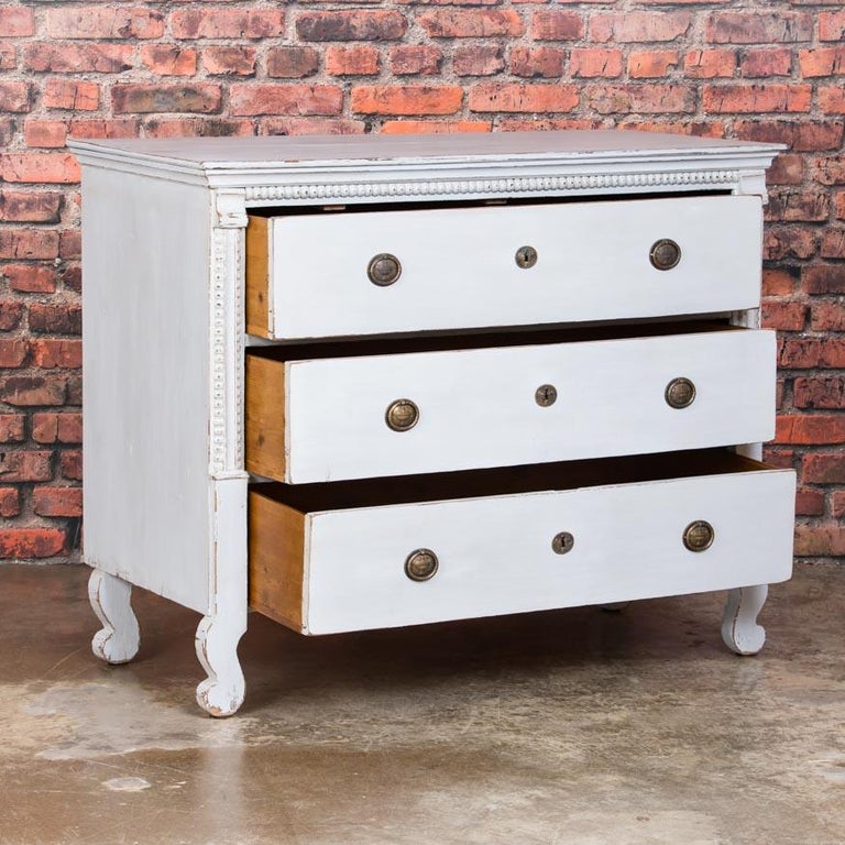 Antique White Painted Country Chest of Drawers at 1stDibs