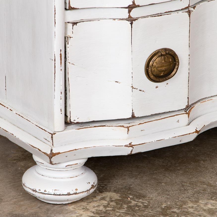 Antique White Painted Danish Baroque Chest of Drawers In Good Condition For Sale In Round Top, TX
