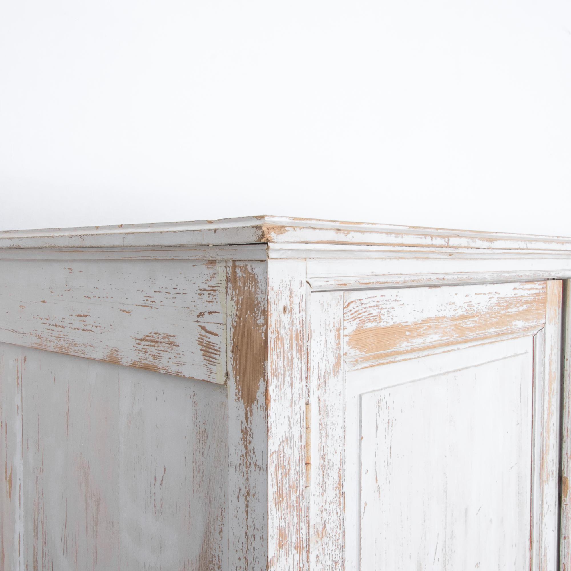 French Provincial Antique White Painted French Five-Door Sideboard