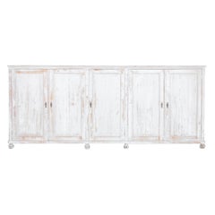 Antique White Painted French Five-Door Sideboard