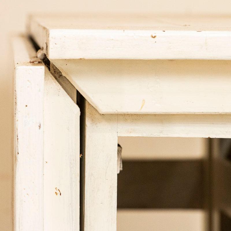 19th Century Antique White Painted Gate Leg Drop-Leaf Table from Sweden