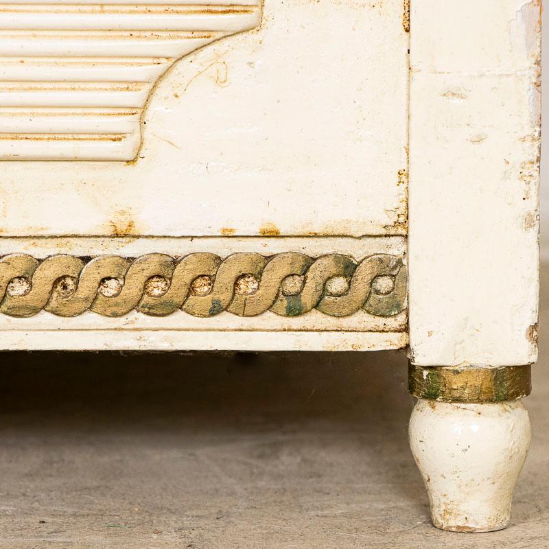 Antique White Painted Gustavian Bench from Sweden For Sale 5