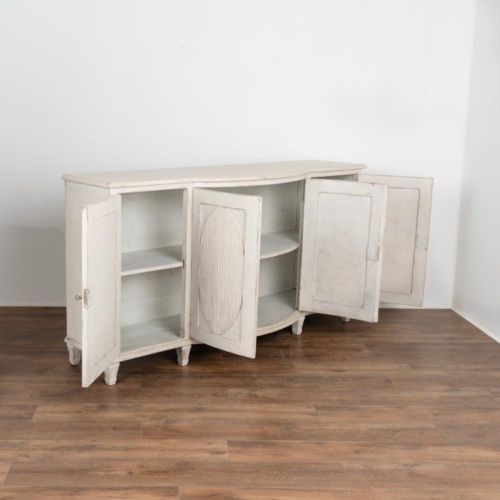 Swedish Antique White Painted Gustavian Sideboard Buffet Console from Sweden, circa 1880
