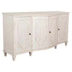 Antique White Painted Gustavian Sideboard Buffet Console from Sweden, circa 1880