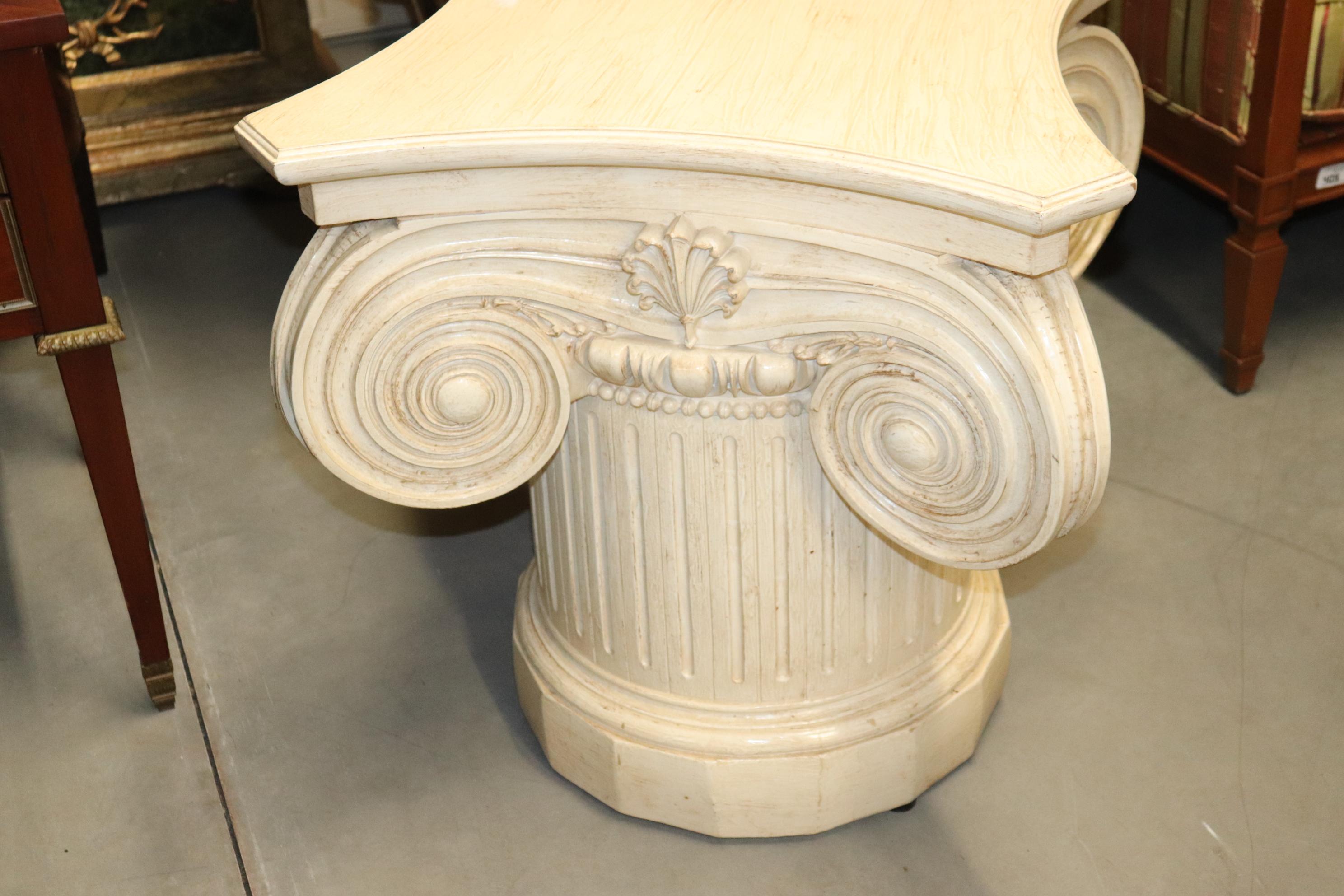 column glass table