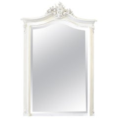 Antique White Painted Louis XV Style Wall Mirror