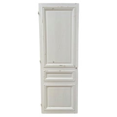 Antique White Painted Paneled Interior Door, France