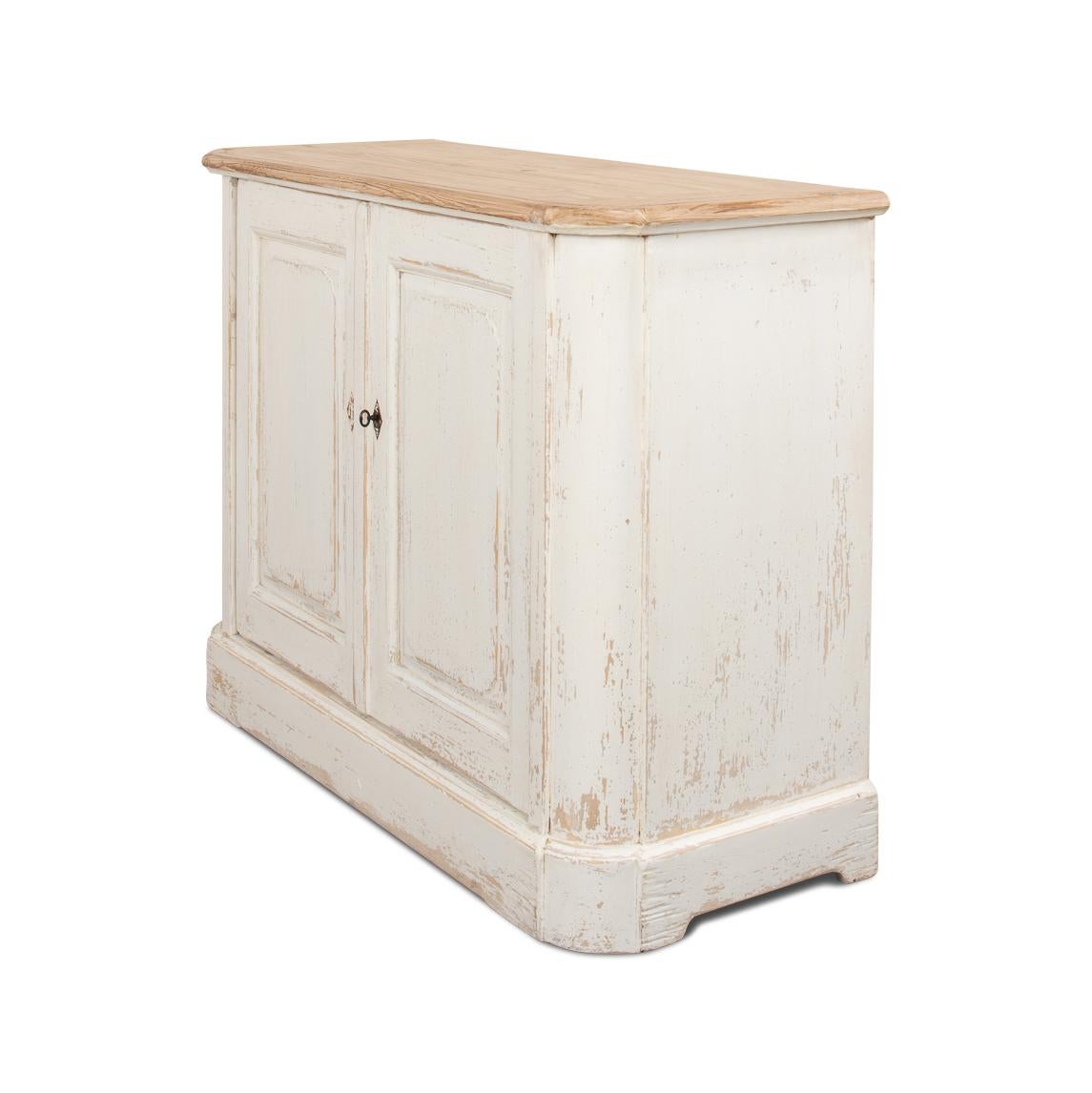 Antique White Painted Provincial Side Cabinet For Sale 3