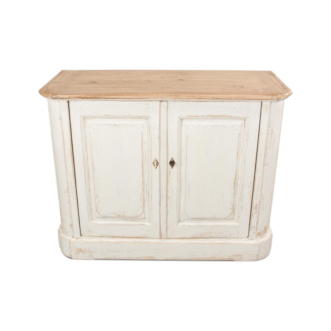 Antique White Painted Provincial Side Cabinet For Sale 2