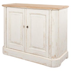 Antique White Painted Provincial Side Cabinet