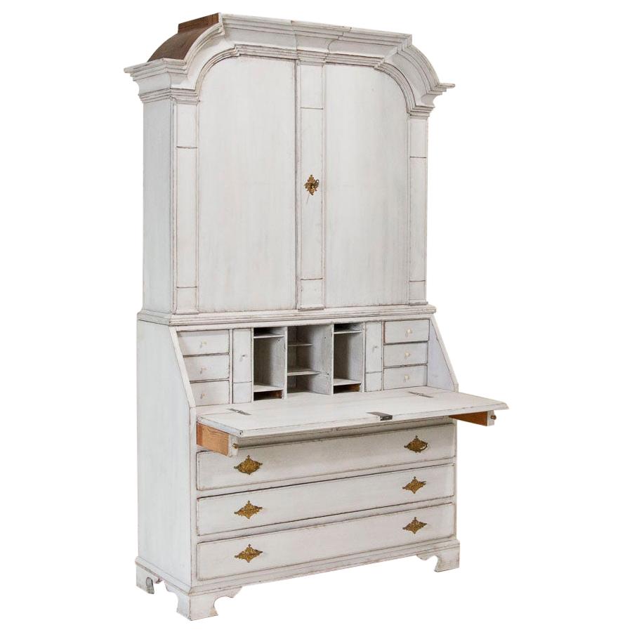 Antique White Painted Secretary Bureau