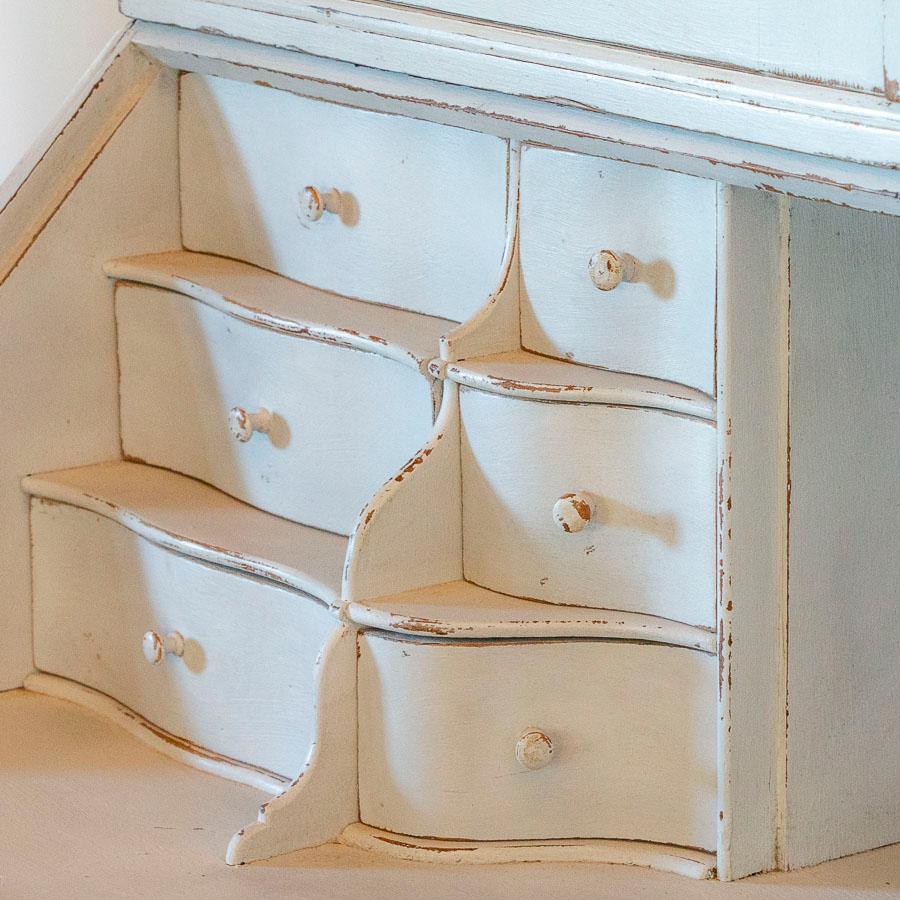 Antique White Painted Secretary from Sweden 1