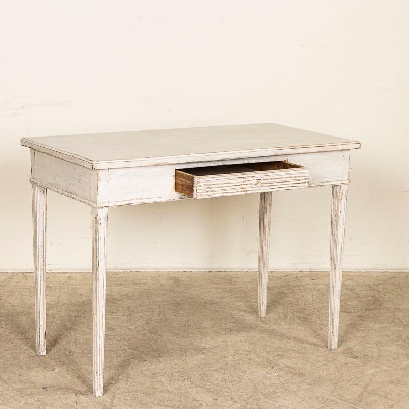 Swedish Antique White Painted Side Table Small Writing Desk from Sweden