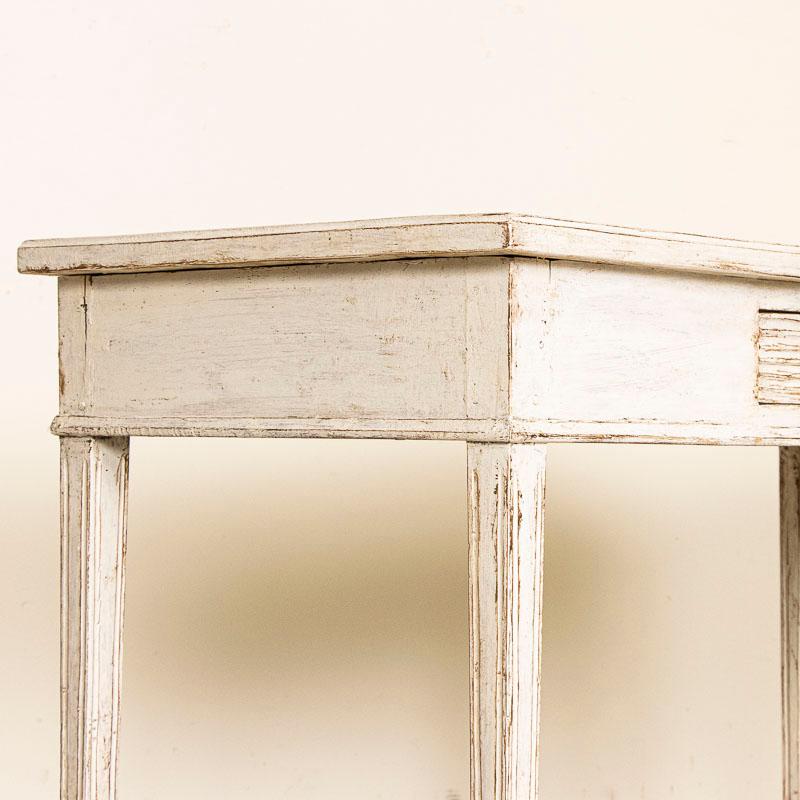 19th Century Antique White Painted Side Table Small Writing Desk from Sweden