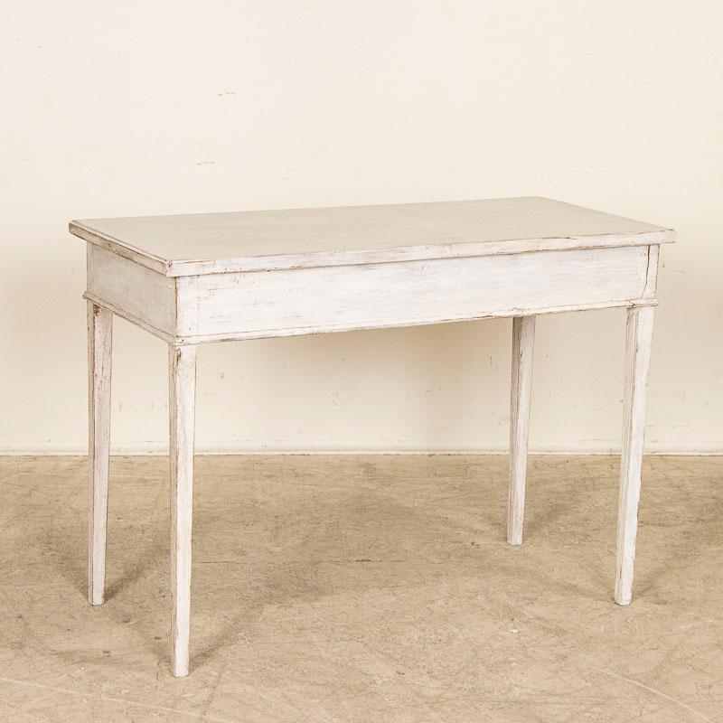 Wood Antique White Painted Side Table Small Writing Desk from Sweden