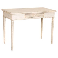 Antique White Painted Side Table Small Writing Desk from Sweden