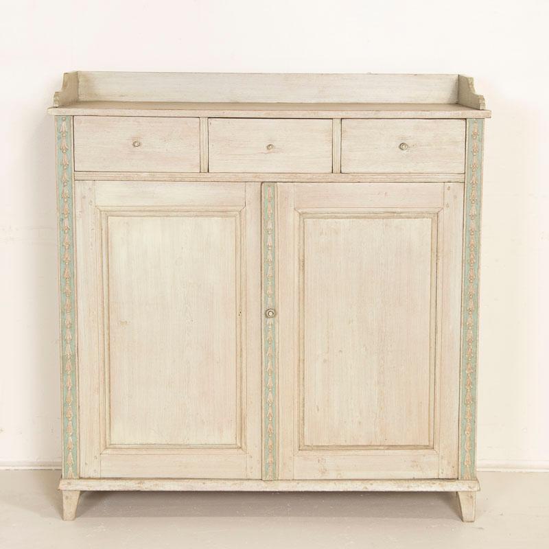 Swedish Antique White Painted Sideboard Buffet from Sweden
