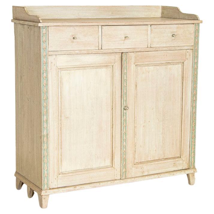 Antique White Painted Sideboard Buffet from Sweden