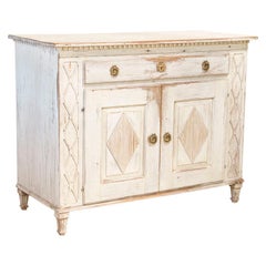 Antique White Painted Swedish Gustavian Sideboard