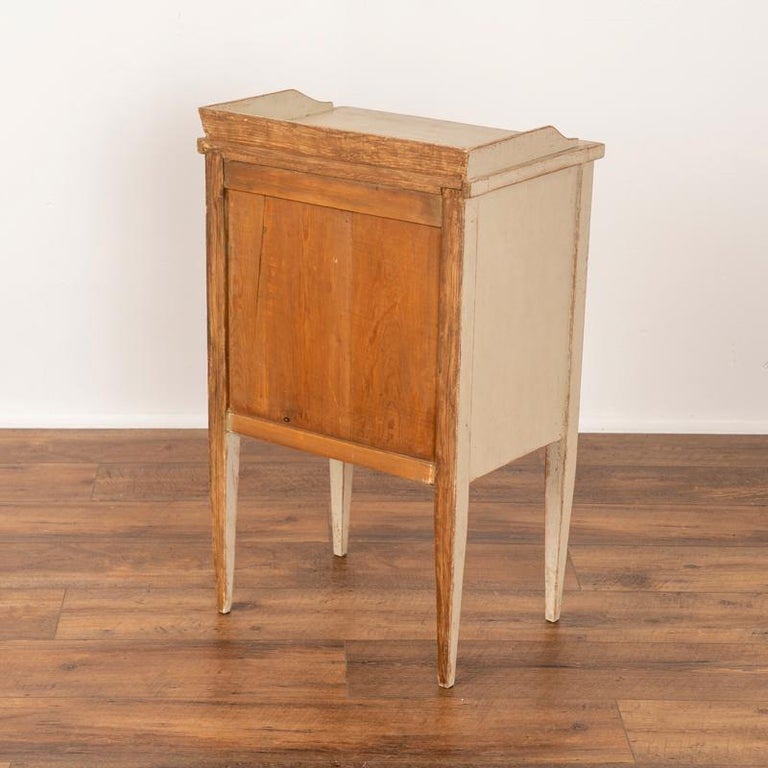 19th Century Antique White Painted Swedish Nightstand Side Table
